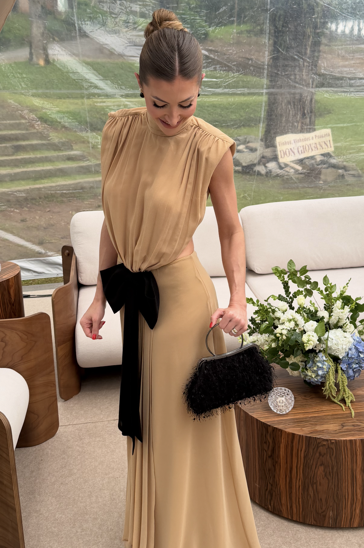 vestido laço veludo