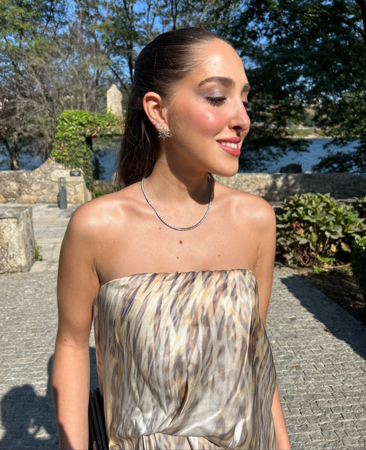 Vestido animal print seda 36