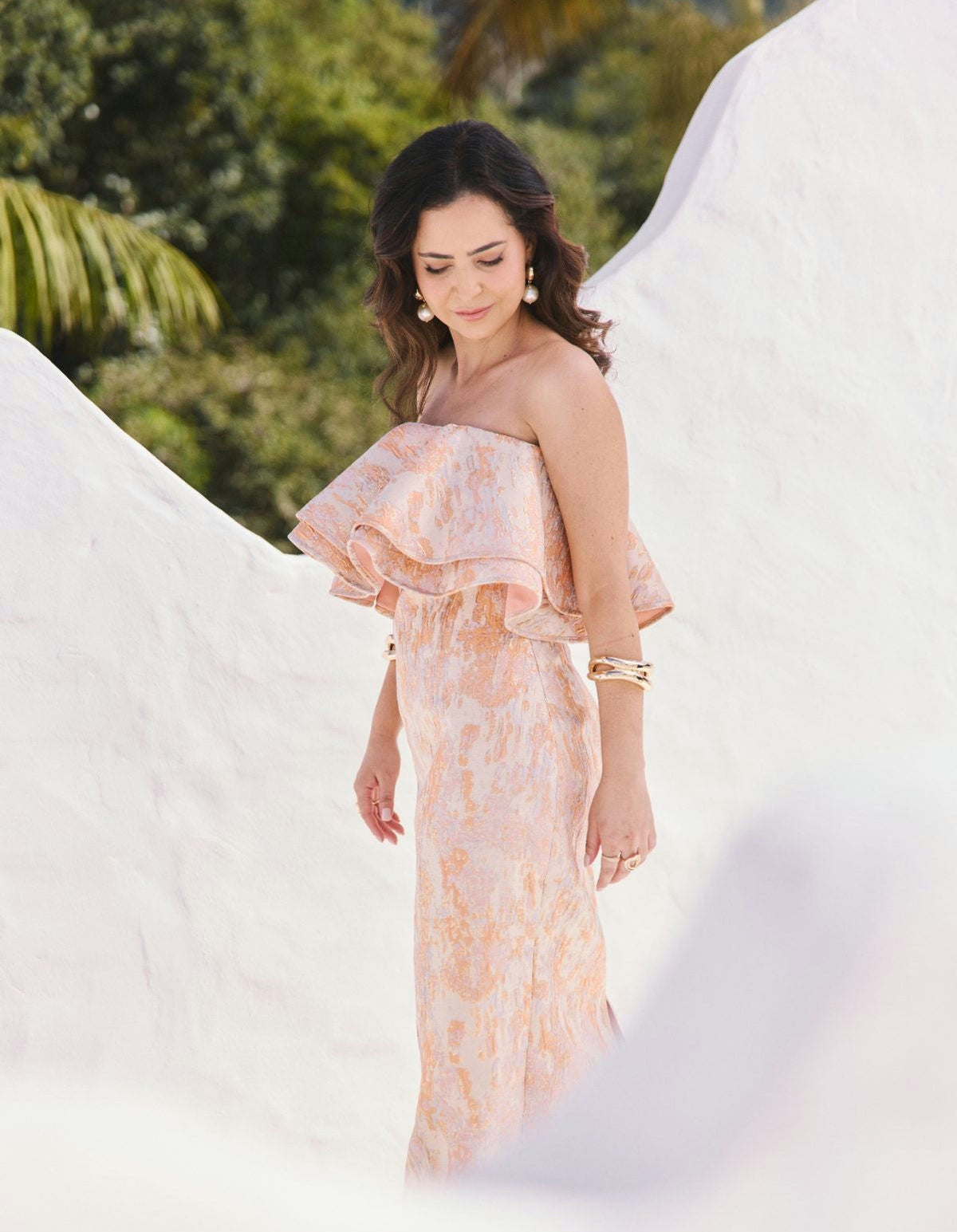 vestido jacquard peplum fasô