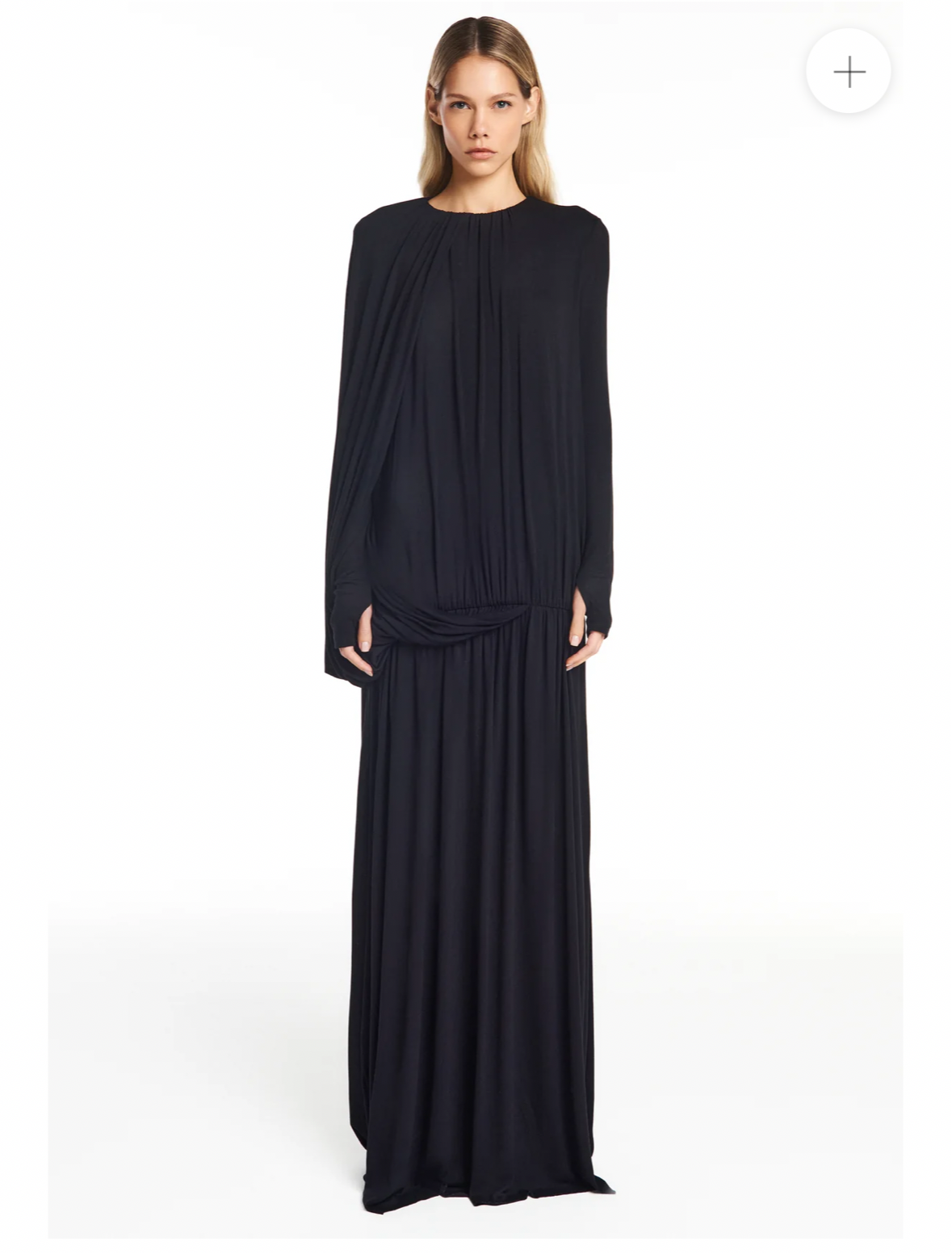 vestido malha manga preto TIG