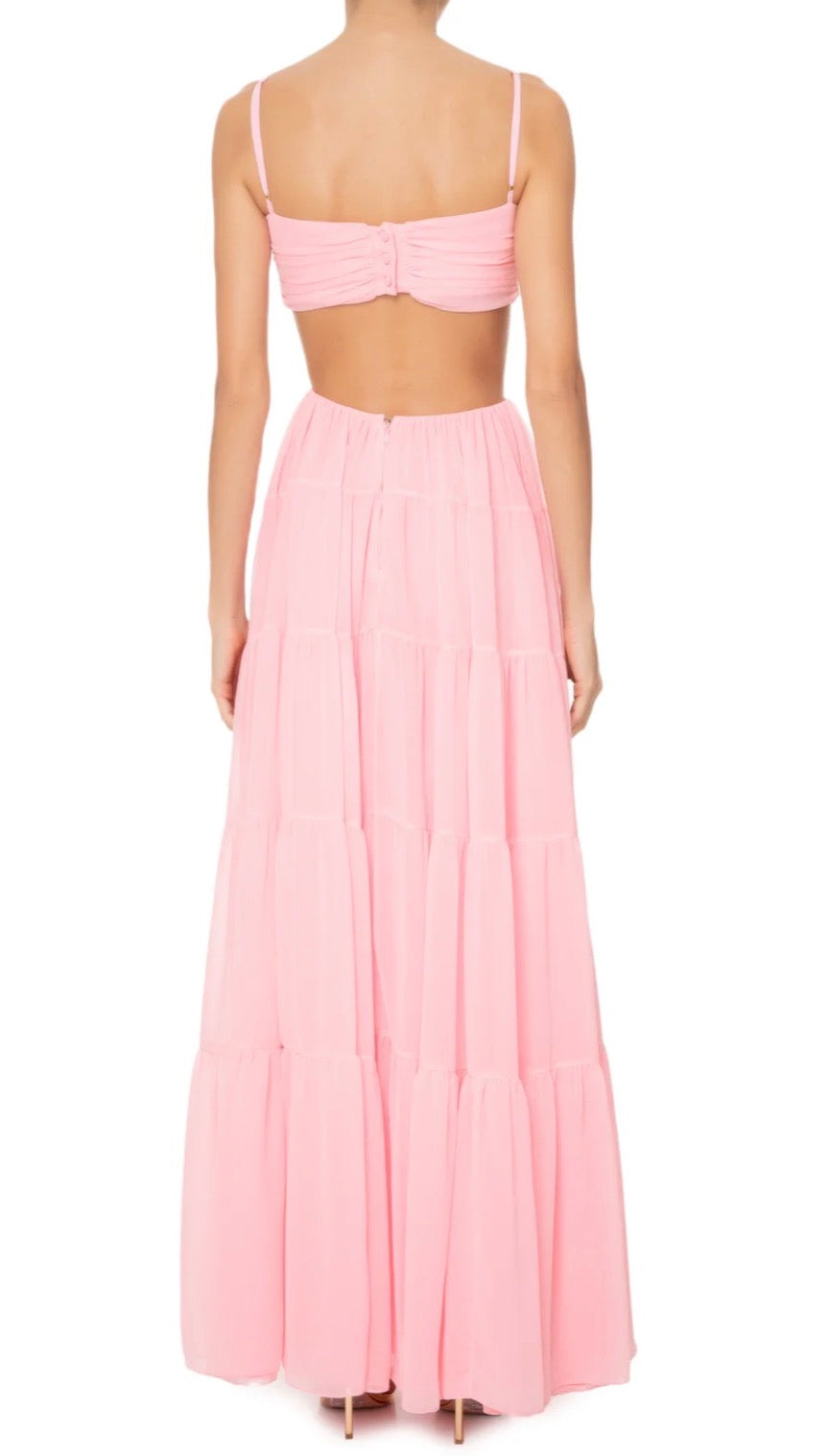 Vestido rosa com recorte tamanho P