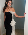 vestido seda organza lateral