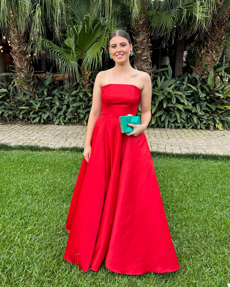 vestido tomara que caia vermelho