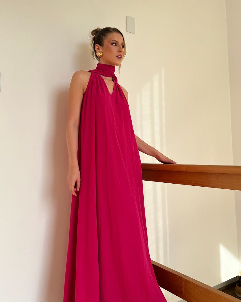 vestido encharpe pink