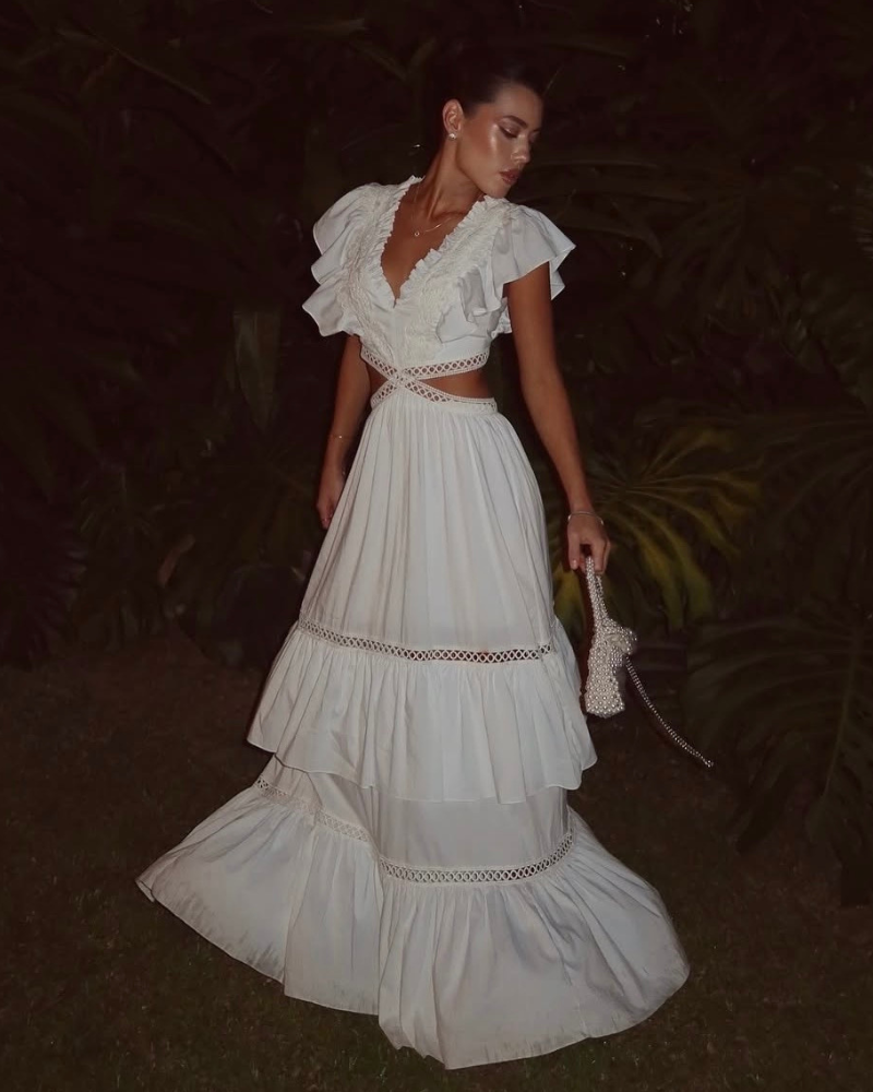 vestido babados branco