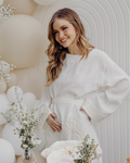 vestido mangas bordado branco
