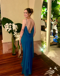 vestido costas aberta azul