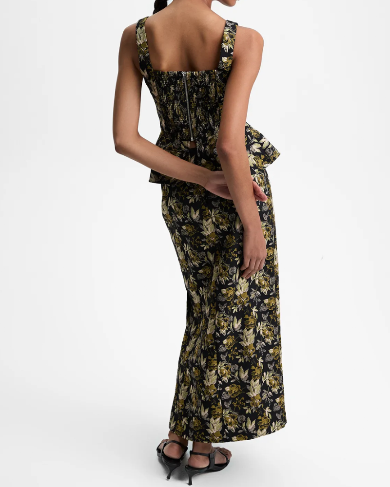 conjunto jacquard dourado