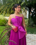 vestido laço fucsia