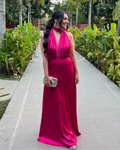 vestido amarração traseira rosa pink