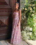 Vestido Longo Rosa Bordado tam36