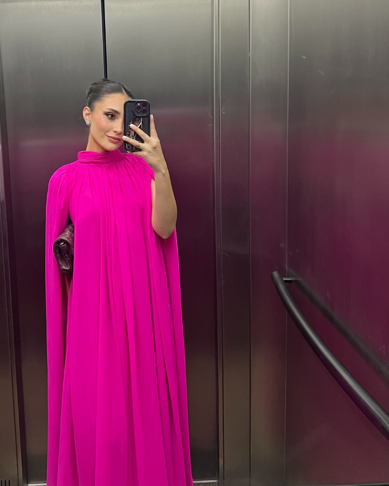 vestido capa completa pink