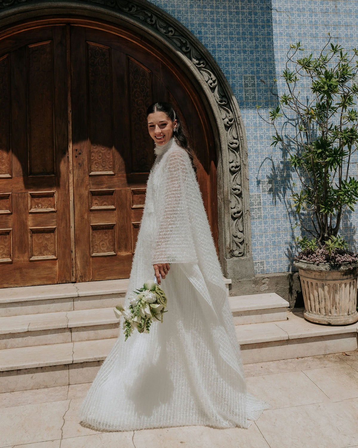 vestido kaftan textura branco