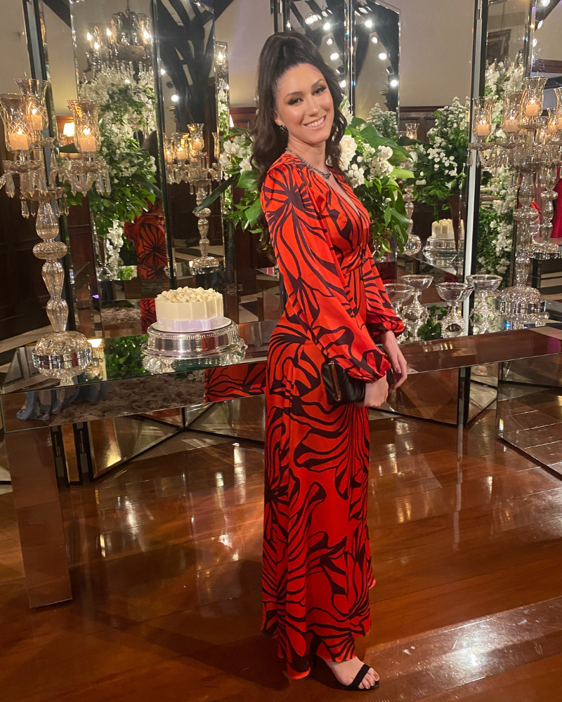 vestido manga estampado