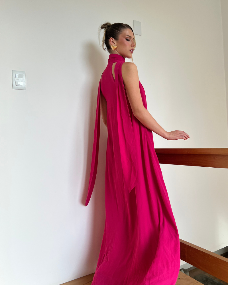 vestido encharpe pink