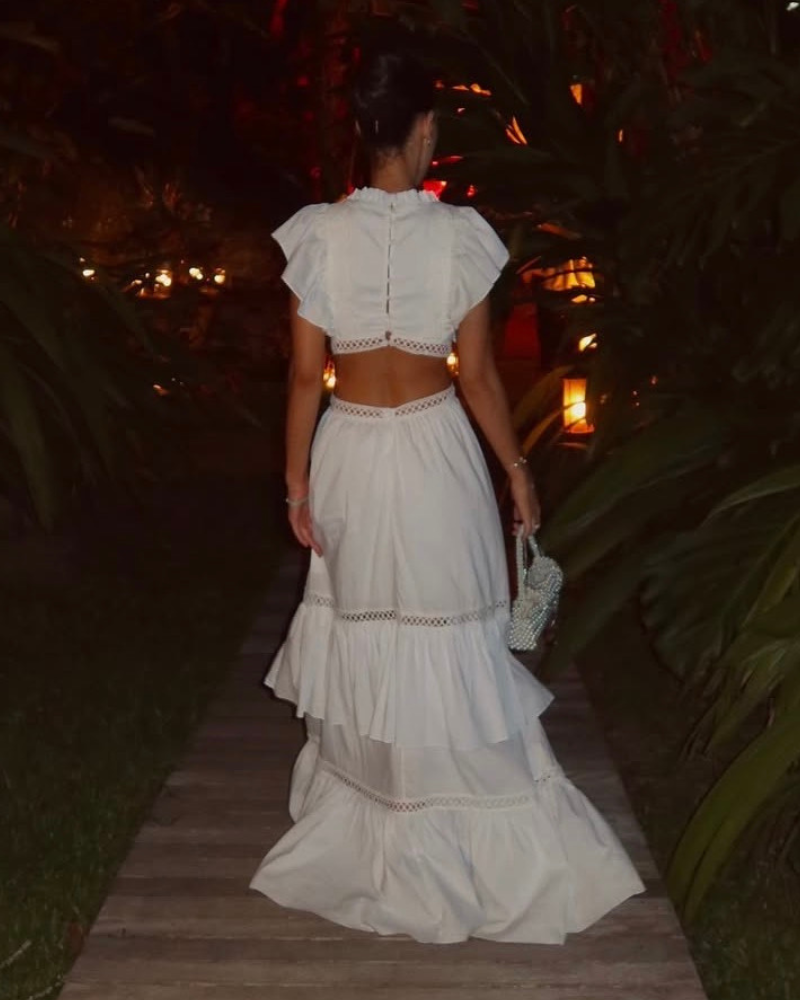 vestido babados branco