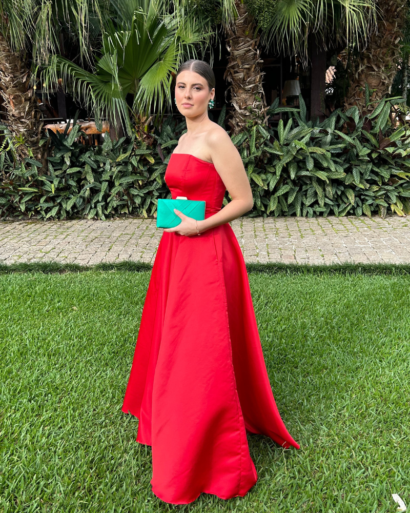 vestido tomara que caia vermelho