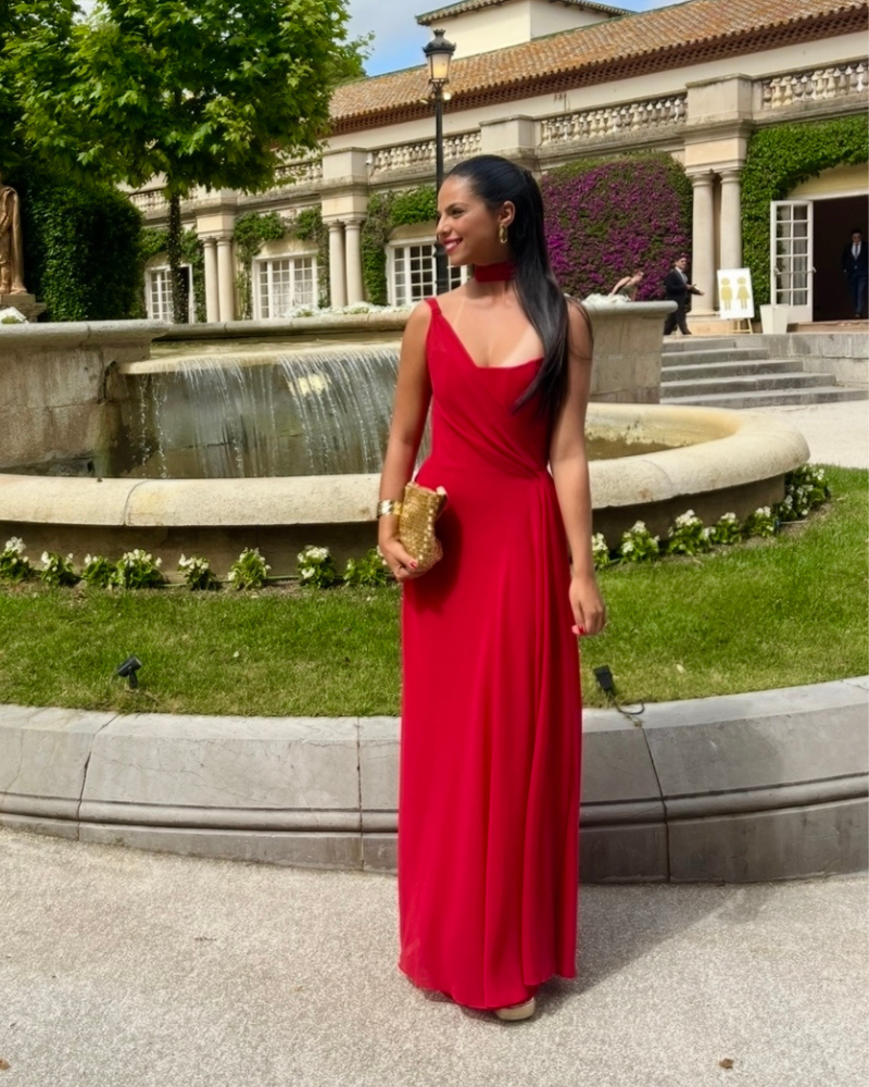 vestido tomara que caia corset vermelho