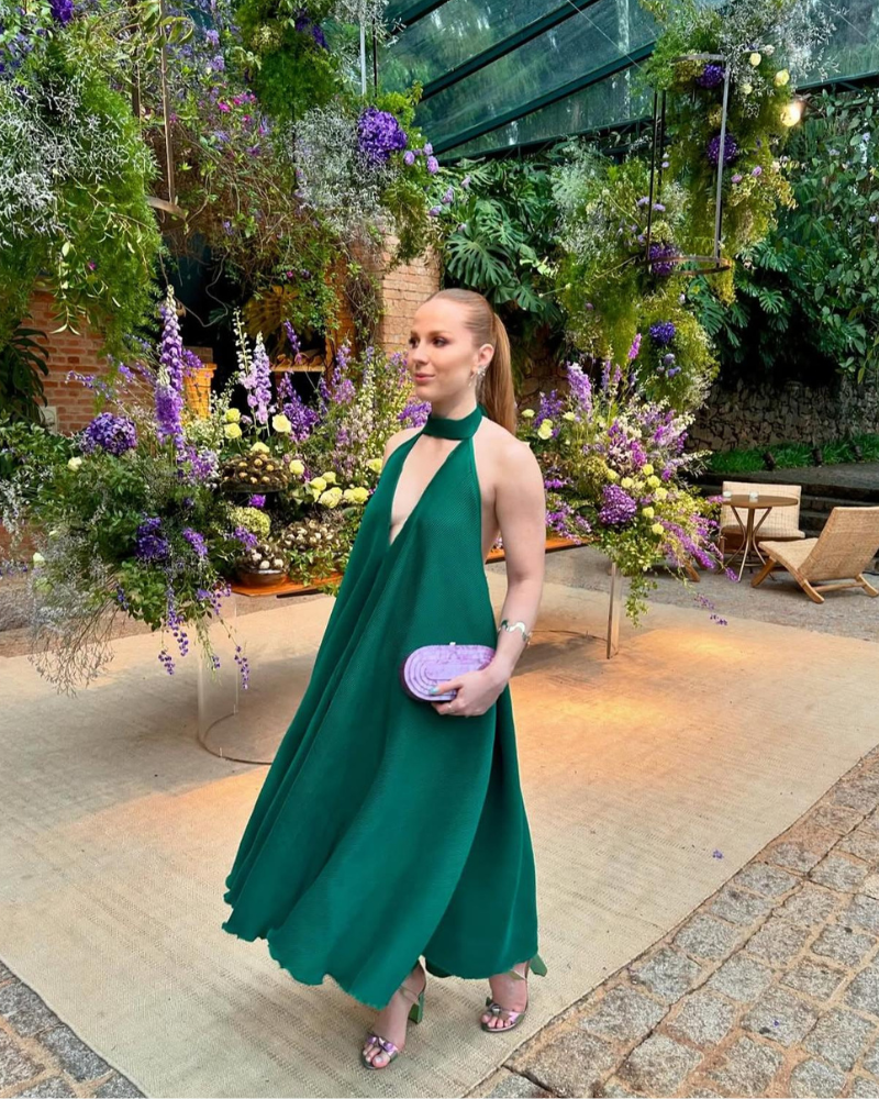 vestido plissado chaouiche