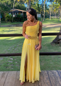 Vestido longo plissado tamanho PP (sob medida)