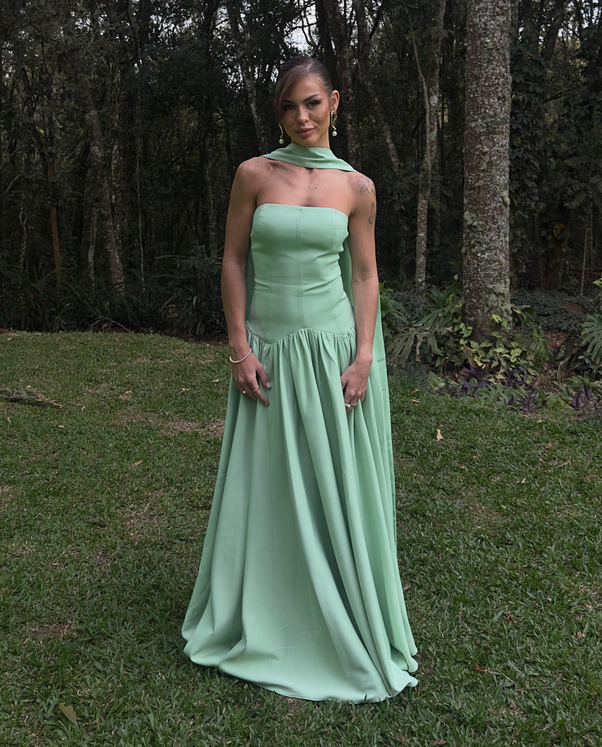 Vestido verde menta / sage sob medida