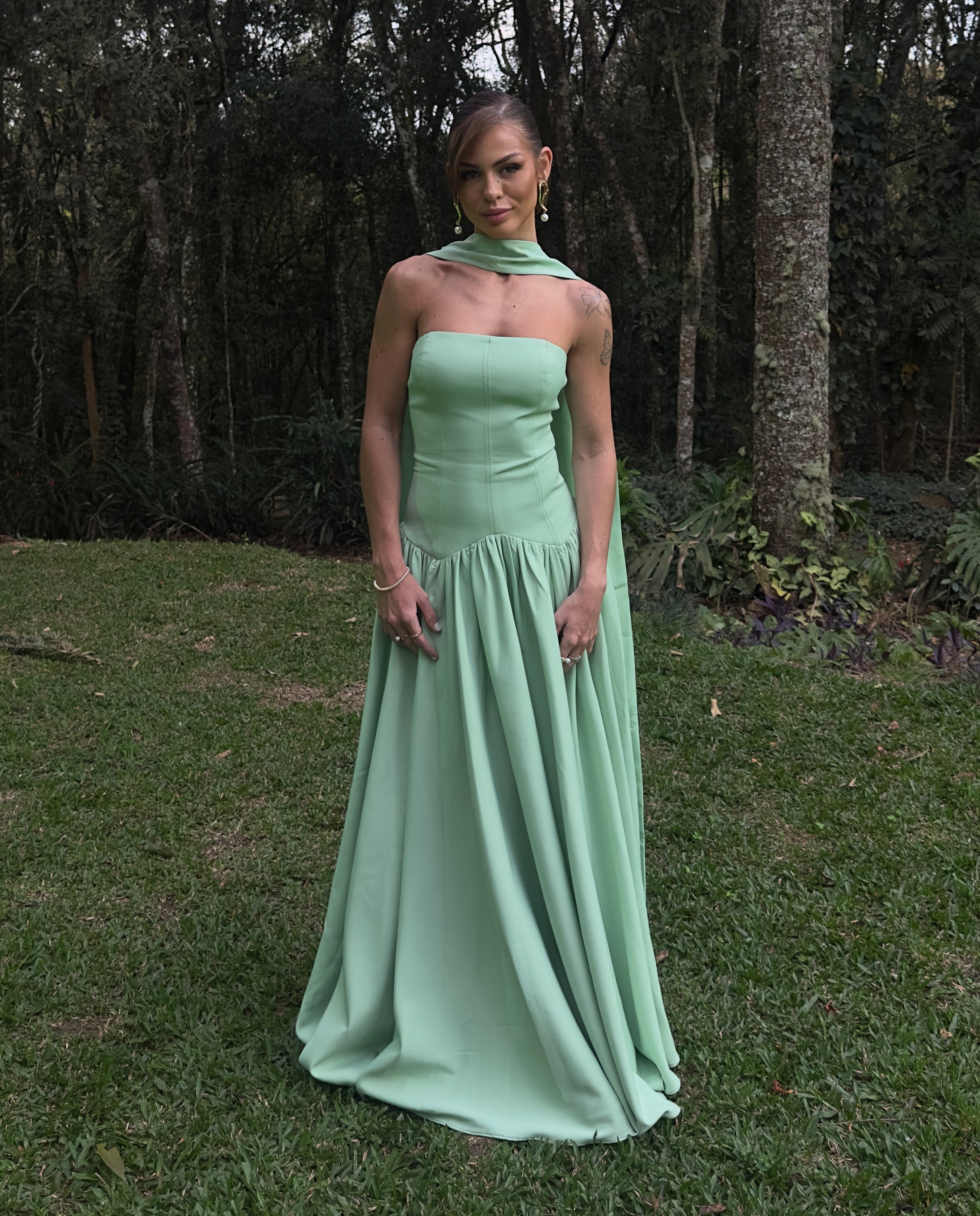 Vestido verde menta / sage sob medida