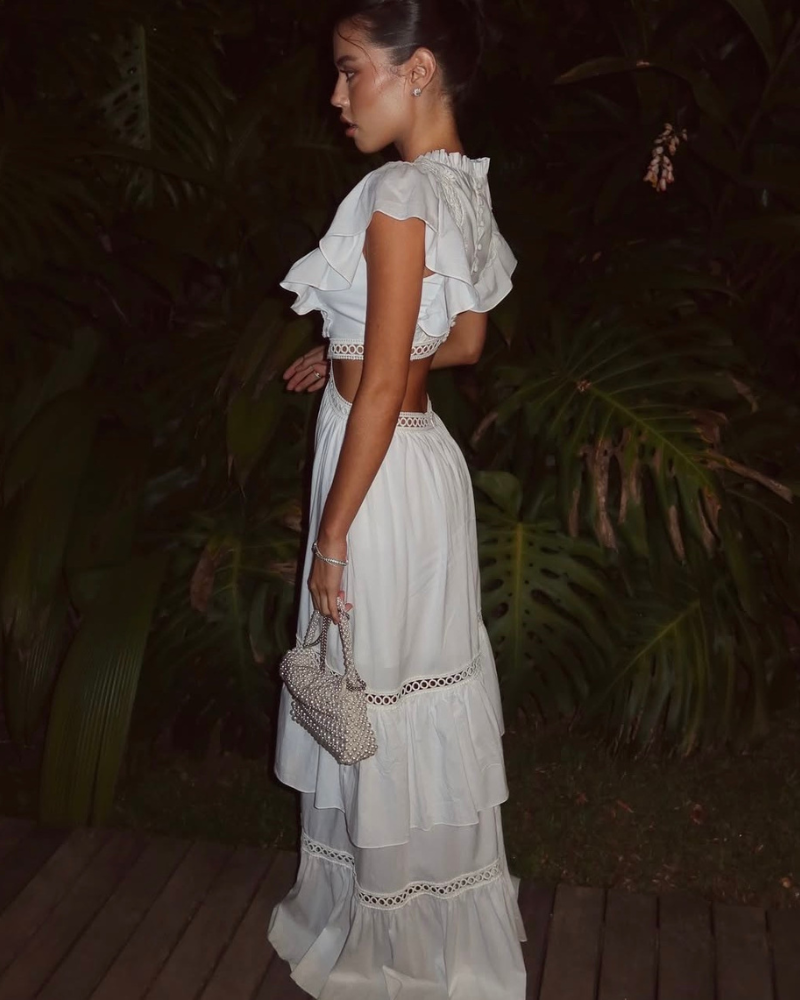 vestido babados branco