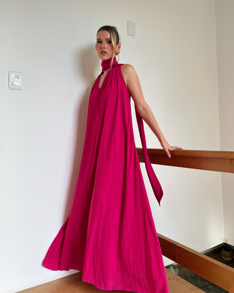 vestido encharpe pink