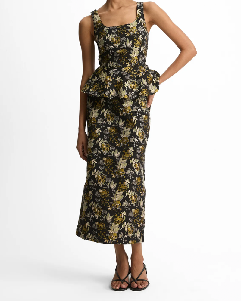 conjunto jacquard dourado