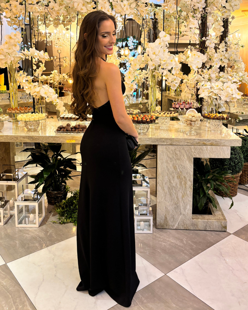 vestido detalhe argola preto