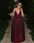 vestido jacquard floral ganni