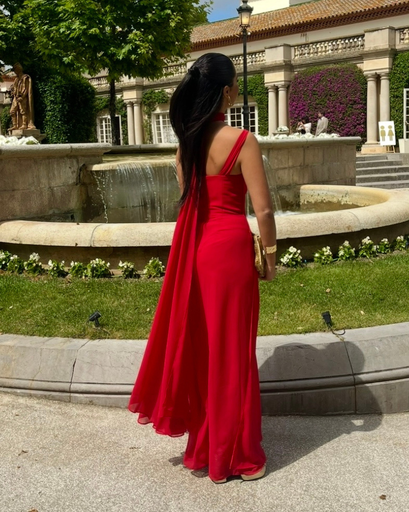 vestido tomara que caia corset vermelho
