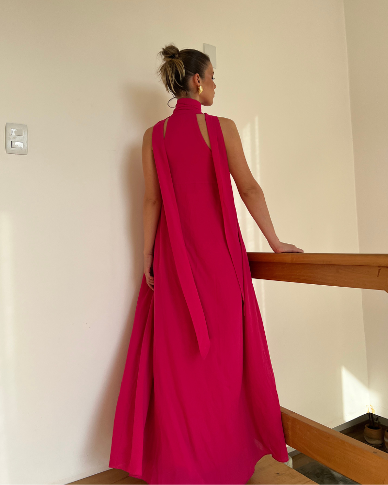 vestido encharpe pink