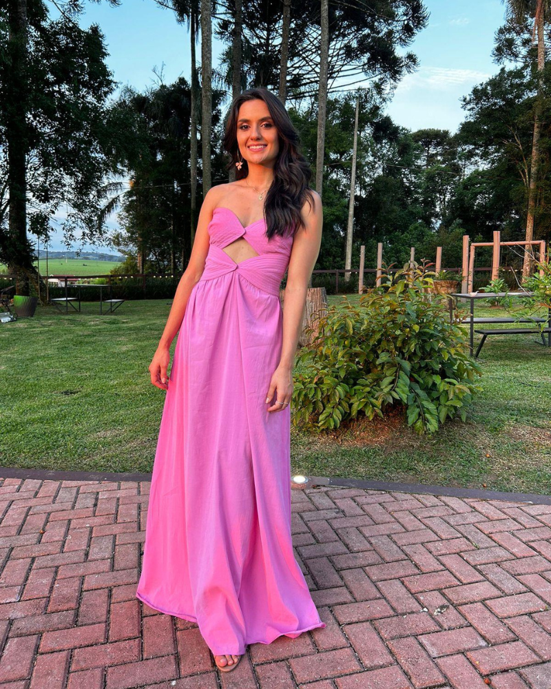 vestido escamas rosa