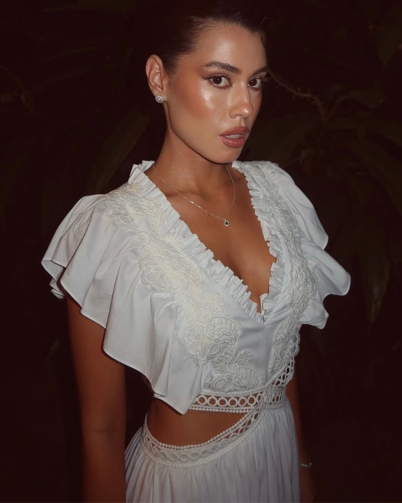 vestido babados branco