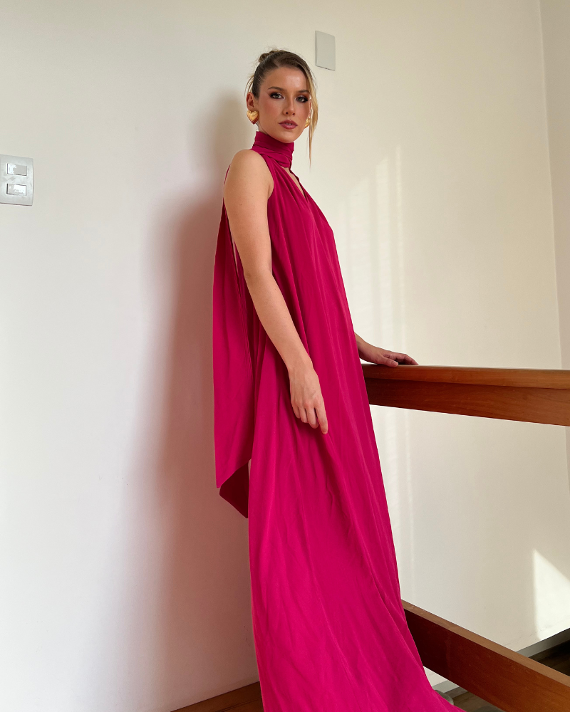 vestido encharpe pink