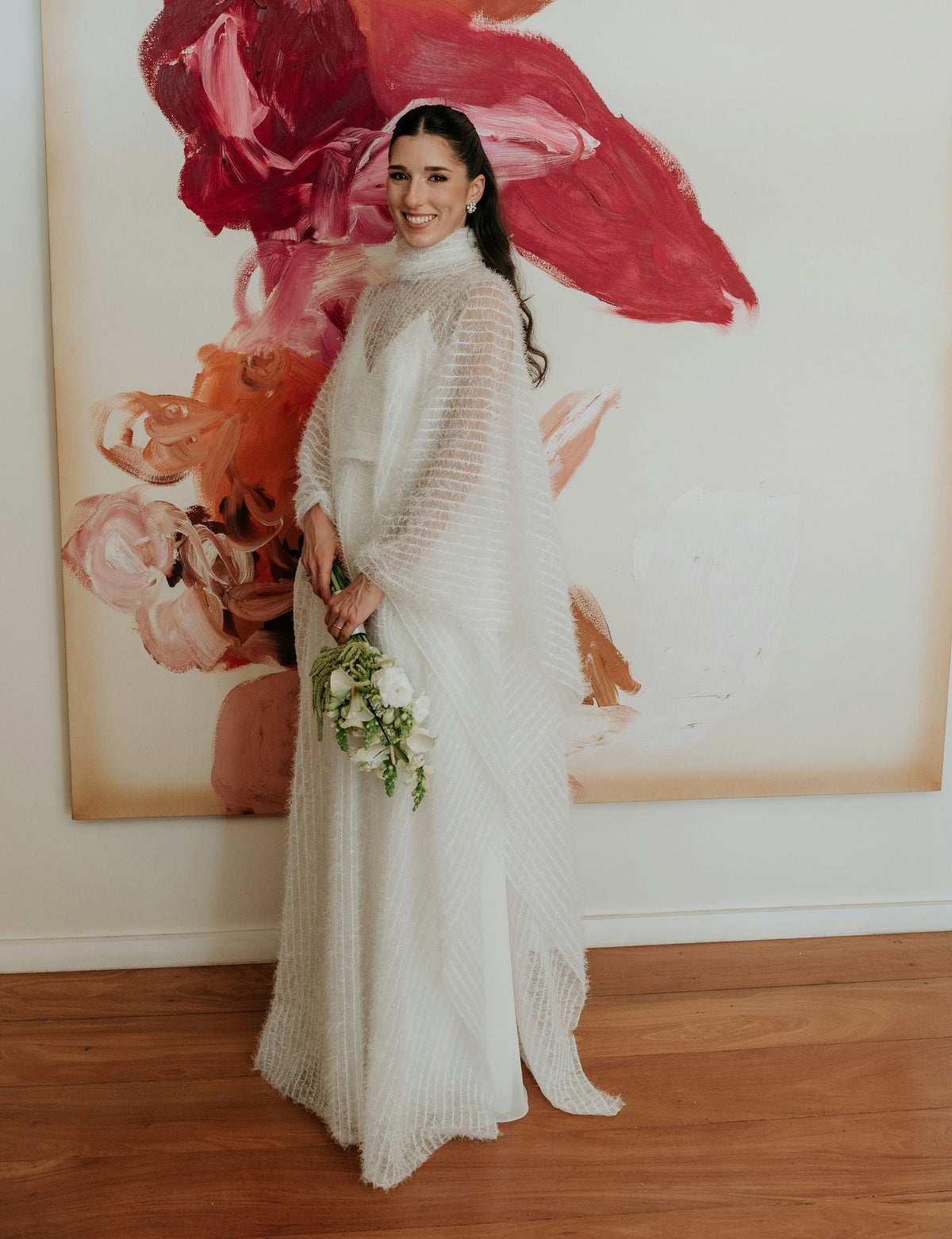 vestido kaftan textura branco
