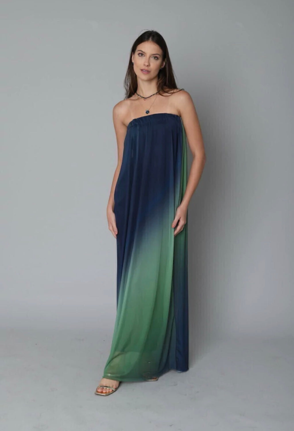 vestido tomara que caia degradê
