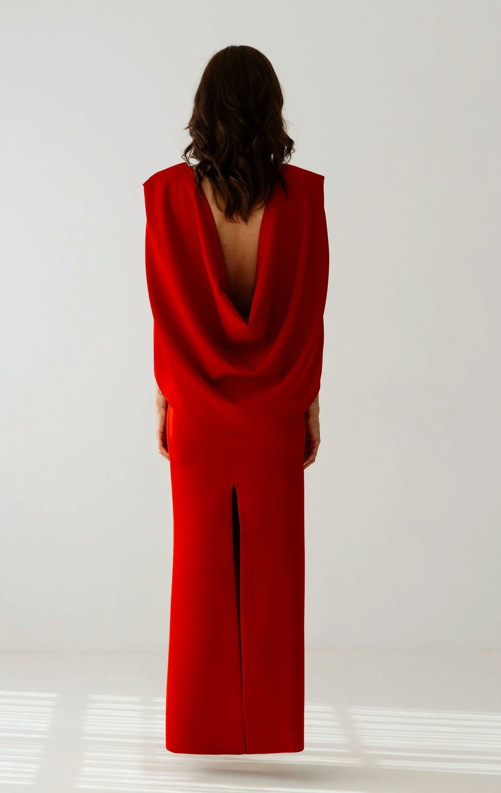 vestido concha capa vermelho