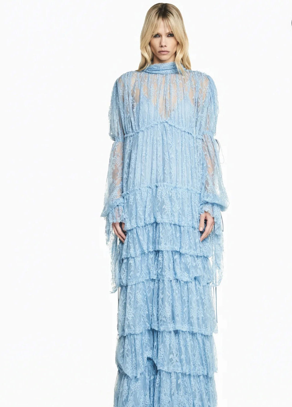 vestido camadas renda TIG
