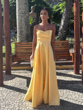 Vestido amarelo com laço nas costas P
