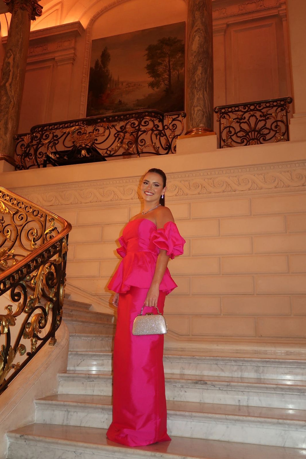 vestido tafeta pink