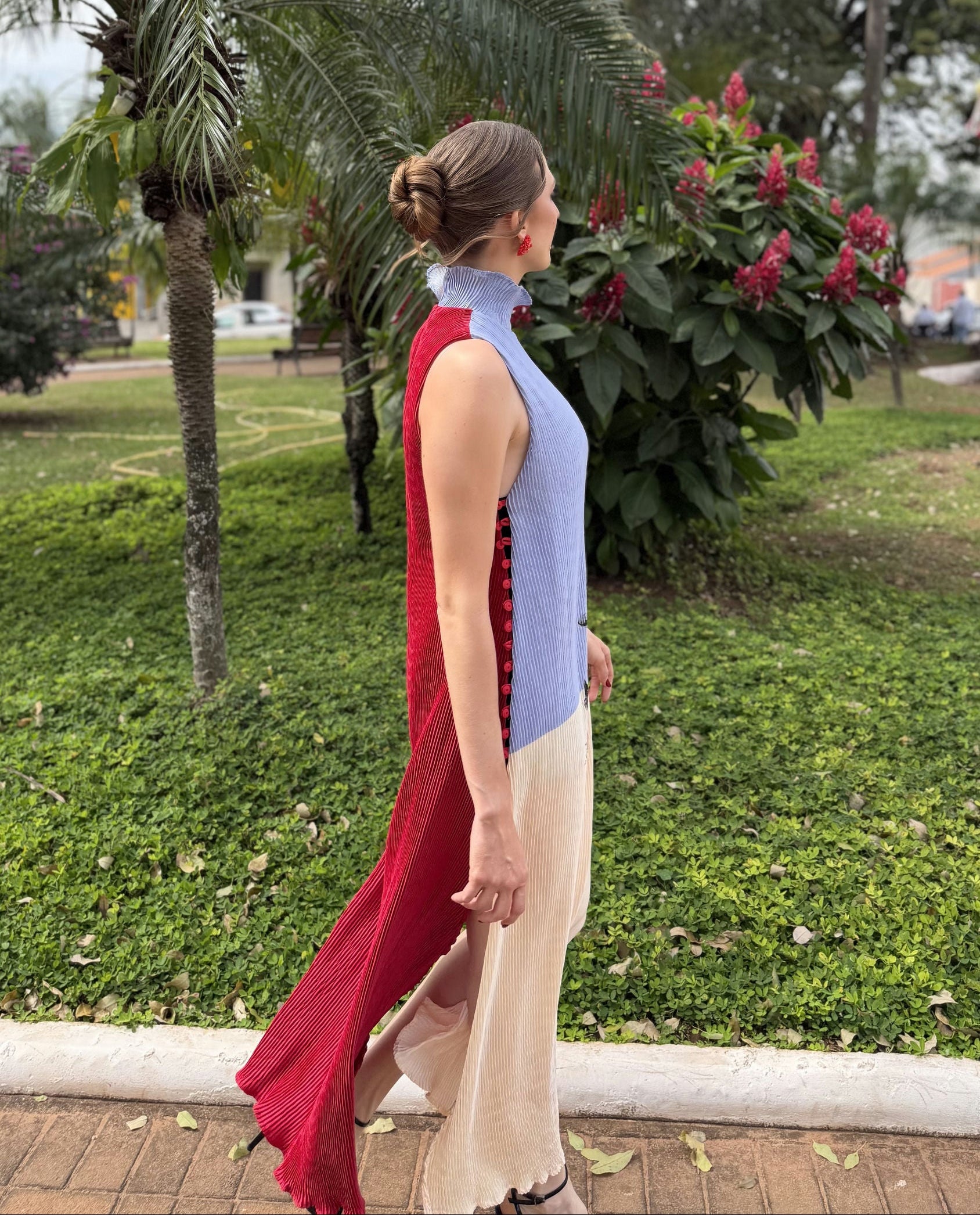 vestido gueixa multicor