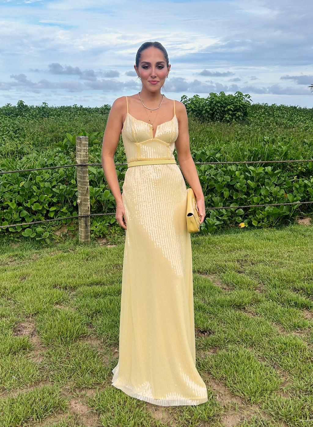 Vestido Bo.Bô amarelo paetês 36