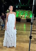vestido escamas branco