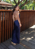 vestido azul de seda 9Acompanha laço removível)