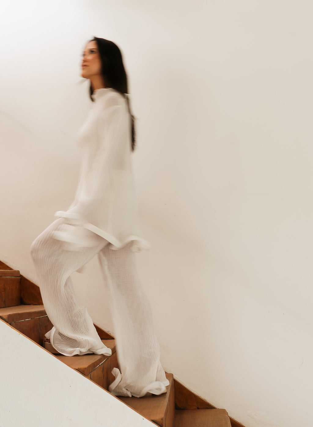 conjunto plissado com estrutura branco