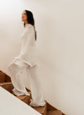 conjunto plissado com estrutura branco