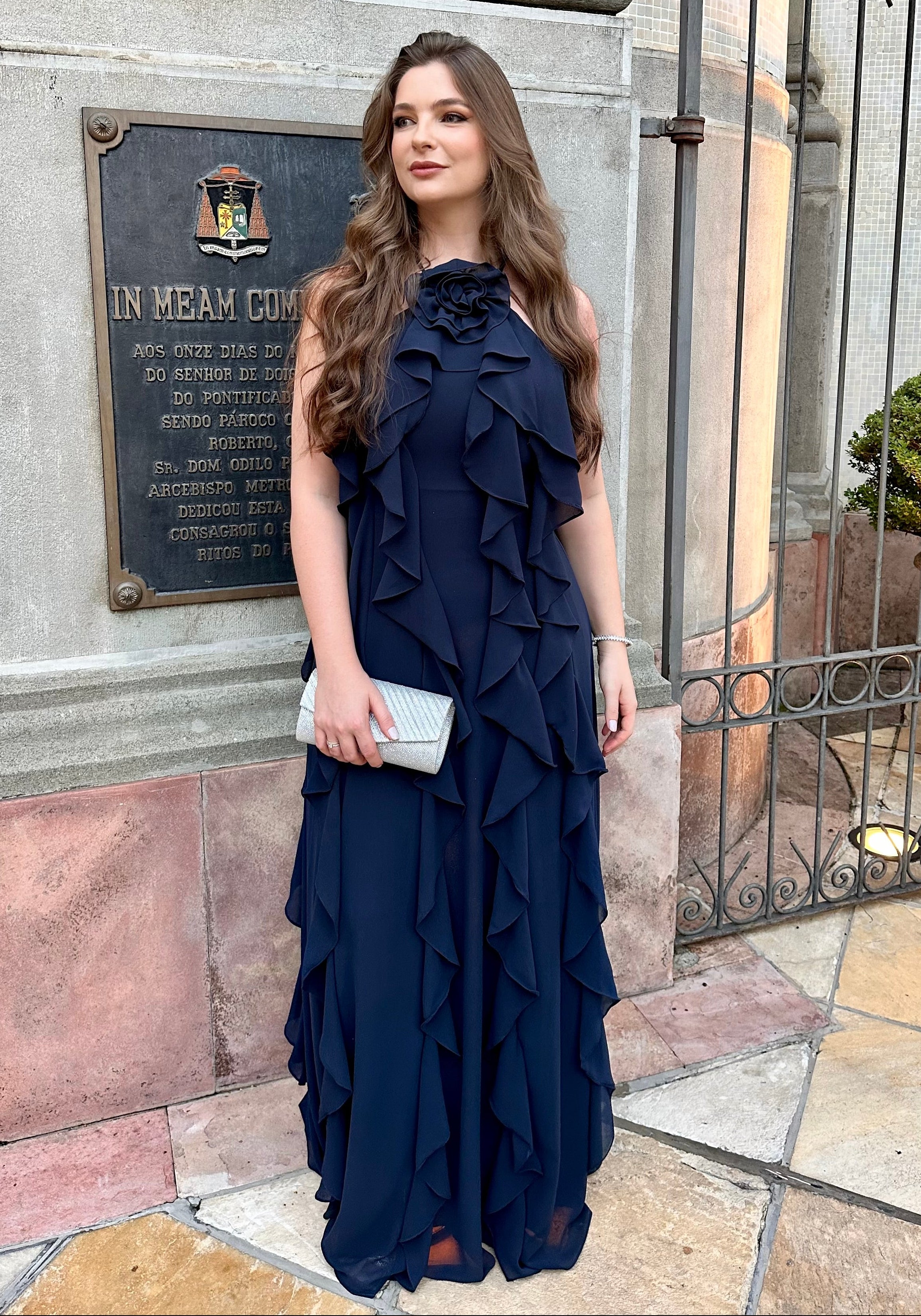 Vestido longo Tamanho P, mas veste tamanho 38 e 40