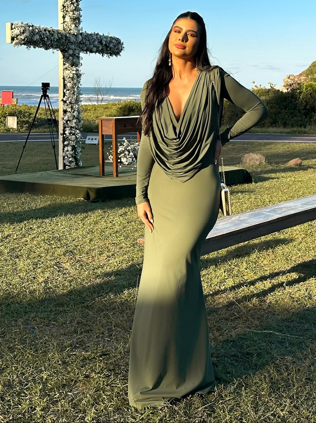 Vestido Verde Ombreiras